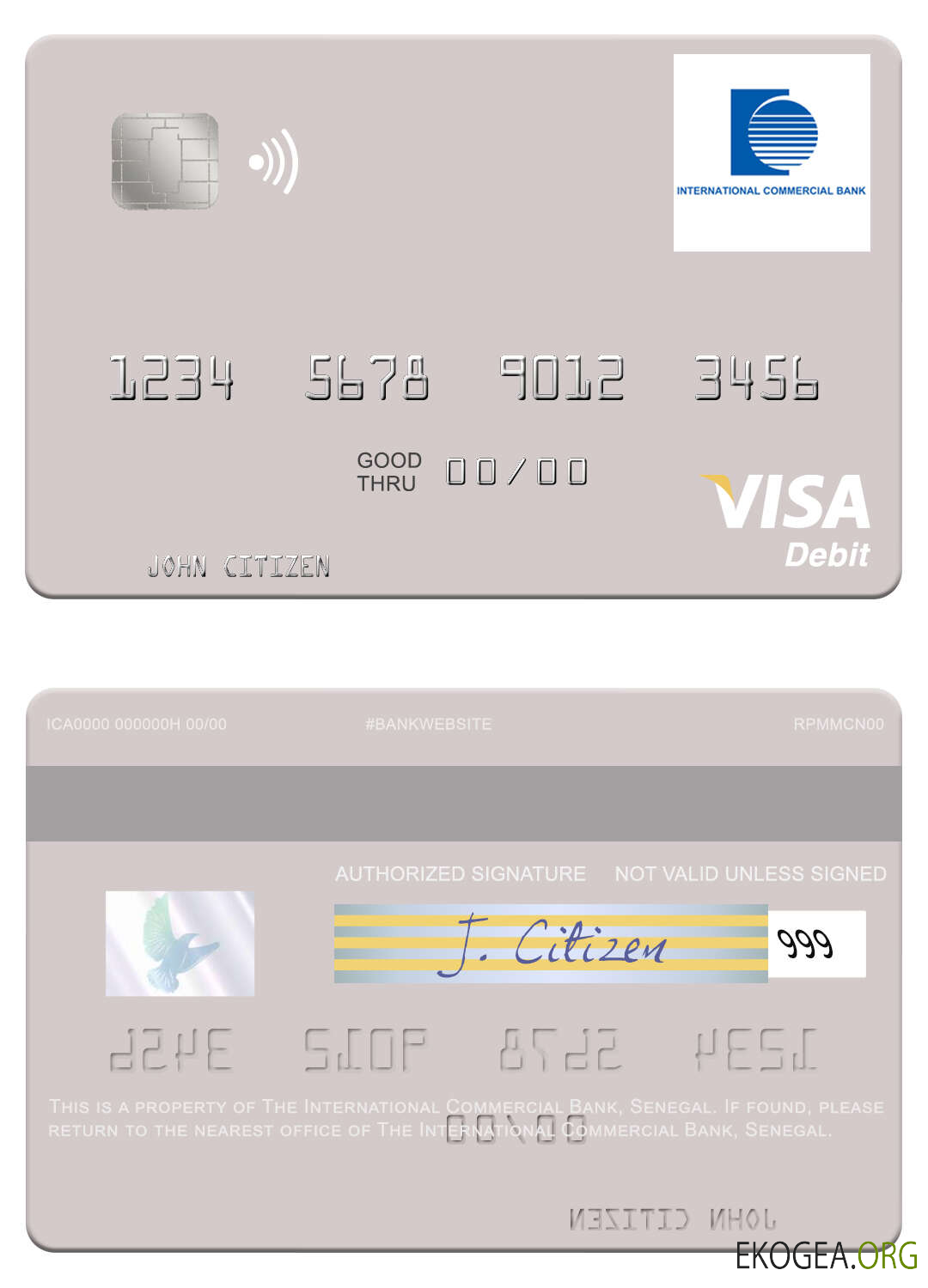 Sénégal Carte de débit visa de la Banque Commerciale Internationale